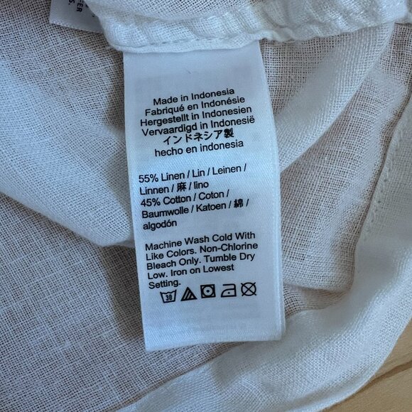 JCrew Linen/Cotton Woven Shirt White Size 8 - Picture 5 of 6